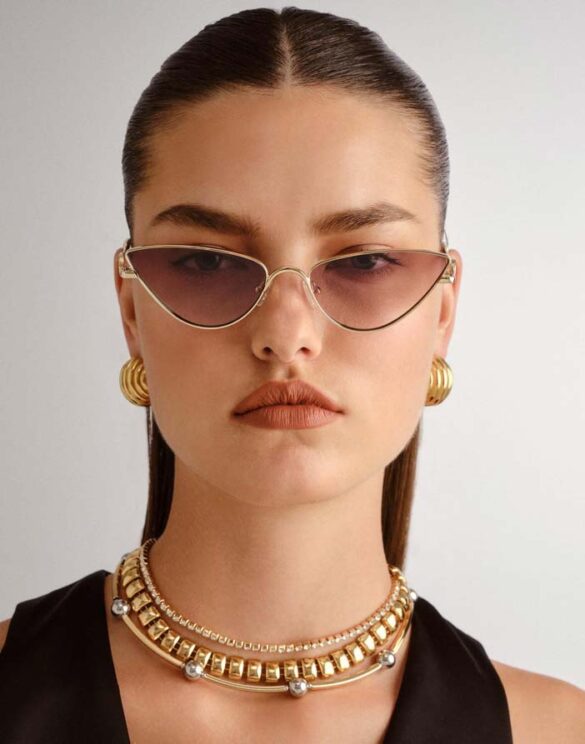 Le Specs Aksessuaarid Prillid The Soiree Bright Gold Tan Grad Päikeseprillid LSU2552157
