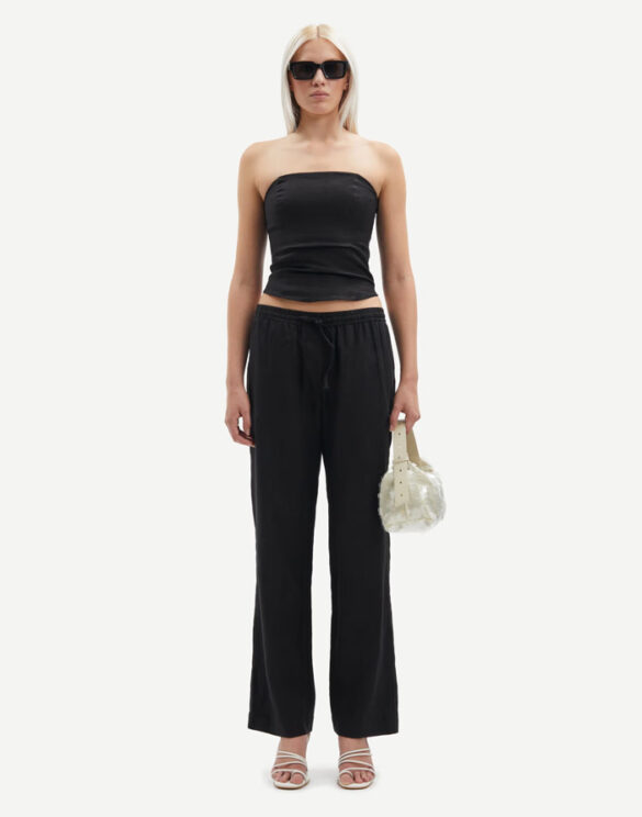 Samsøe Samsøe Hoys String Trousers Black Women Linen Pants
