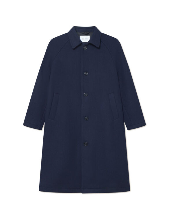 Les Deux Men Outerwear Michael Solid Wool Coat Dark Navy 1000347-DARK NAVY
