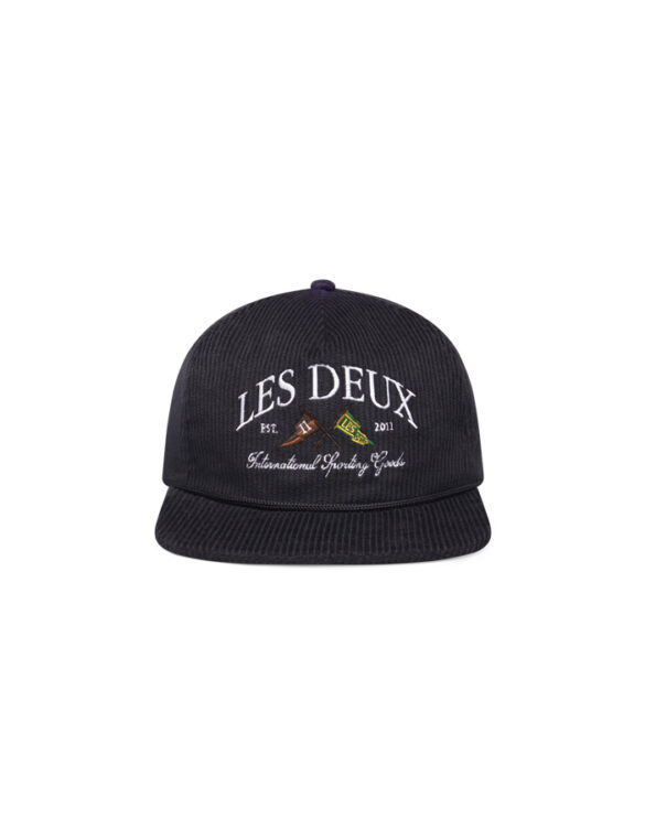 Les Deux 1000525-BLACK Ivy League Corduroy Cap Black Accessories Hats