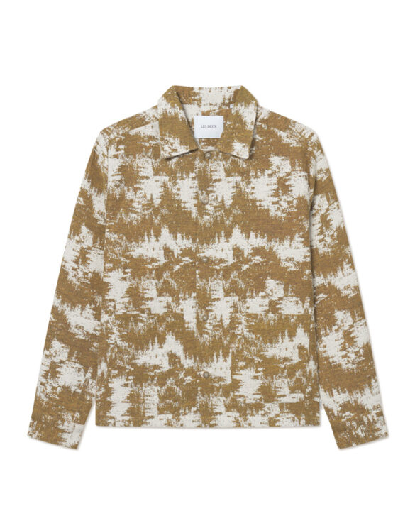 Les Deux Men Jackets Layton Cattle Jacquard Overshirt Plant Green 1000539-PLANT GREEN