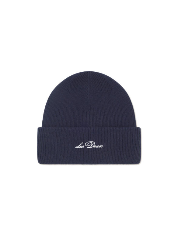Les Deux Accessories Hats Wayne Embroidered Beanie Dark Navy 1000673-DARK NAVY