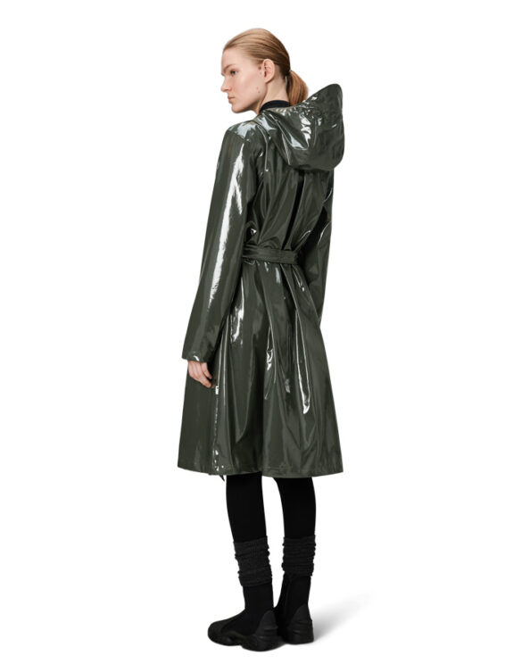 Rains 12040-127 Swamp A-Line Longer W Jacket Swamp Women   Outerwear  Rain jackets
