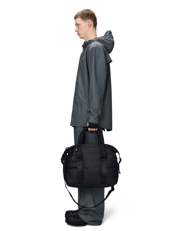 Rains 14060-01 Black Puffer Mix Weekend Bag Small Black Kott   Kotid