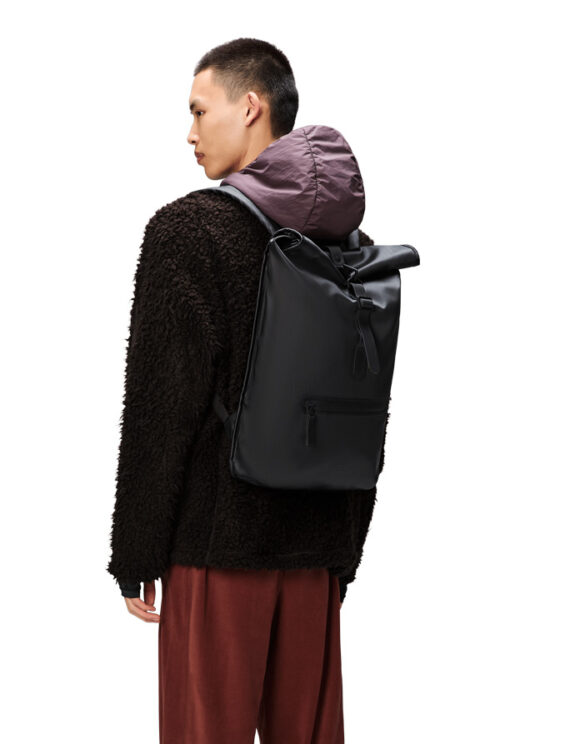Rains 13320-84 Black Grain Rolltop Rucksack Black Grain Seljakott Kotid