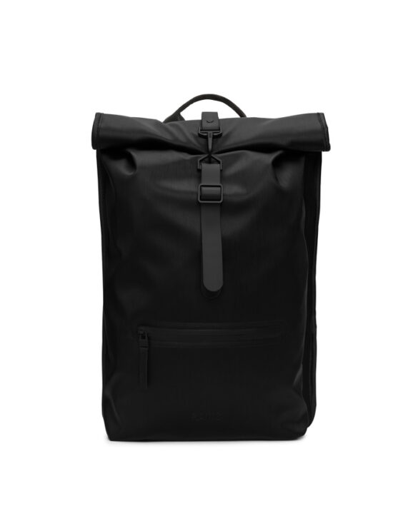 Rains 13320-84 Black Grain Rolltop Rucksack Black Grain Bags