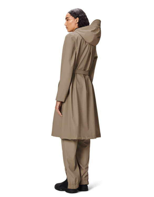 Rains 12040-133 Beige A-Line Longer W Jacket Beige Women   Outerwear  Rain jackets