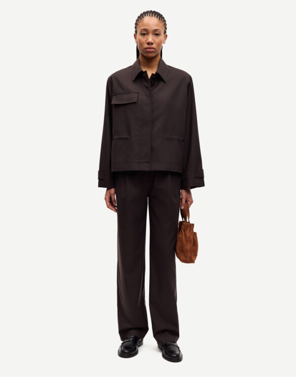 Samsøe Samsøe Women Pants Saagneta Trousers Black Coffee F24300017-BLACK COFFEE