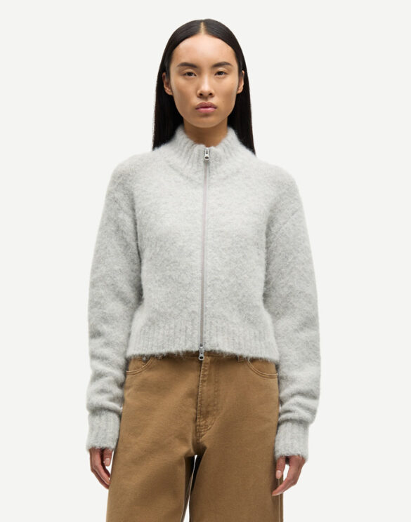 Samsøe Samsøe Women Sweaters & Hoodies Sajeanne Cardigan Light Grey Melange F24400072-LIGHT GREY MEL.