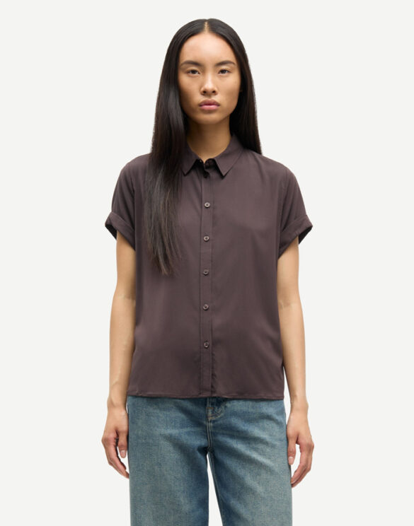 Samsøe Samsøe Women Blouses and tops Majan Ss Shirt Black Coffee F19123672-BLACK COFFEE