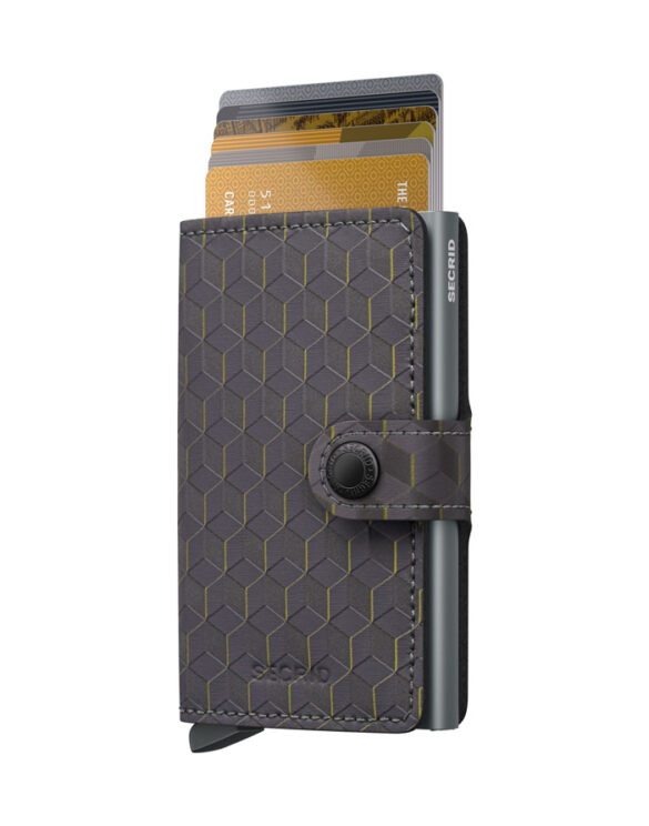 Secrid Accessories Wallets & cardholders Miniwallets Miniwallet Optical Grey-Yellow MOp-Grey-Yellow