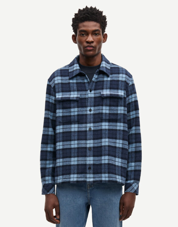 Samsøe Samsøe Men Shirts Sacastor X H Overshirt Stellar Check M24300096-Stellar ch.