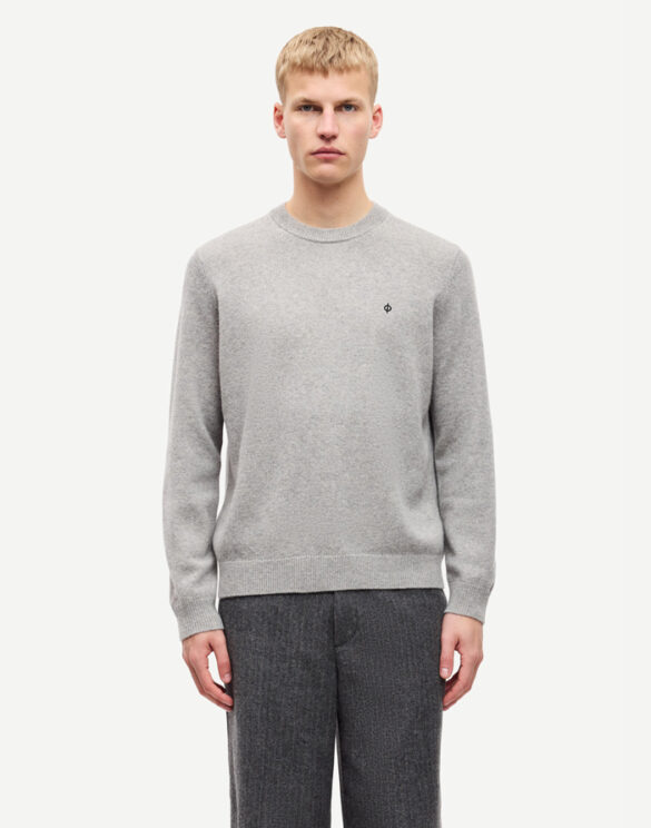 Samsøe Samsøe Men Sweaters & hoodies Sapatrik Sweater Grey Melange M24900016-Grey mel.