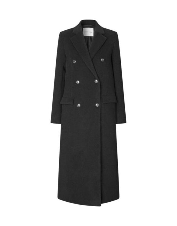 Samsoe Samsoe Falcon Wool Coat Black front view