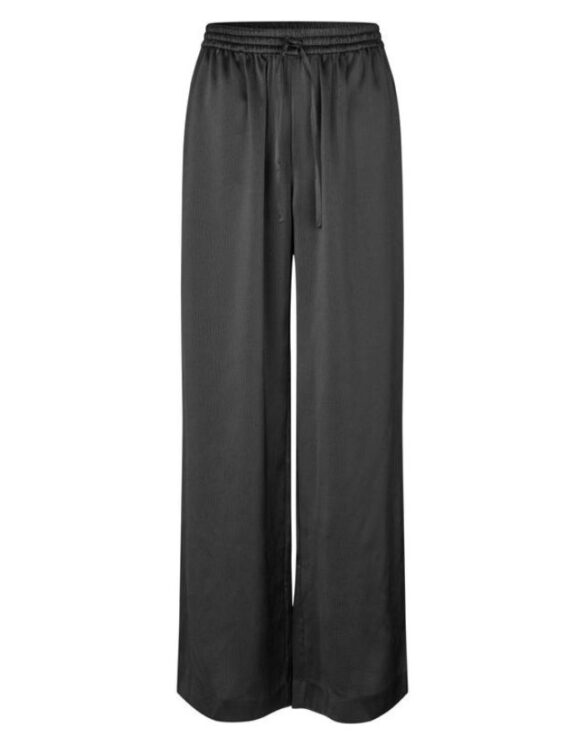 Samsoe Samsoe Sahelena Trousers Black wide leg women's trousers with a silky look