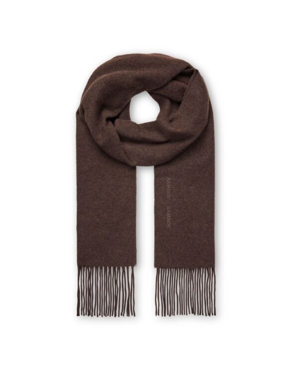 Samsoe Samsoe Sajolly Scarf Black Coffee wool and cashmere scarf