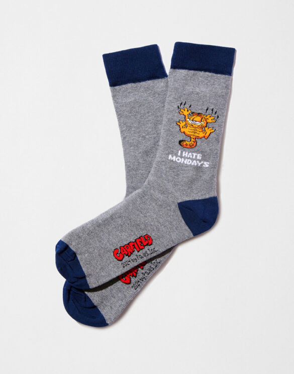 BeSocks Accessories Socks BeGarfield Hate Mondays Grey Socks BeGarfield Grey