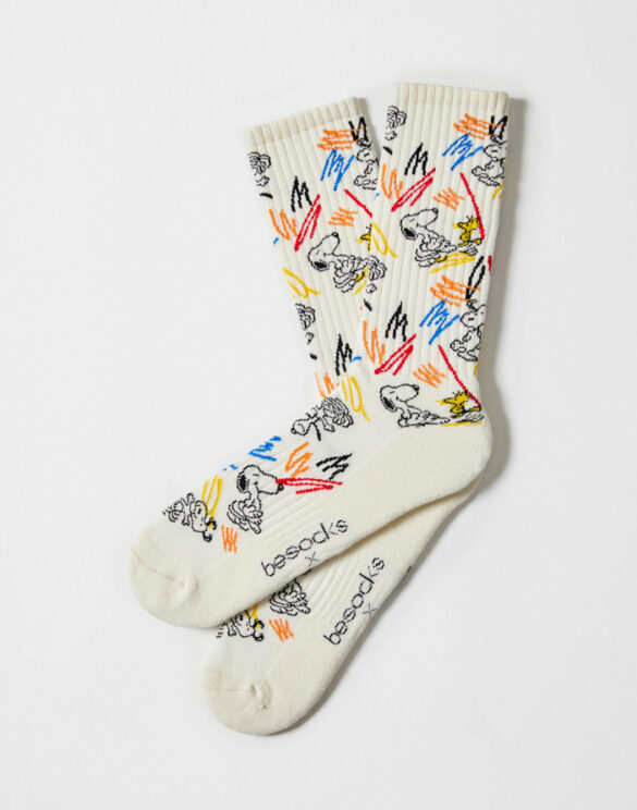 BeSocks Accessories Socks BeSnoopy Beige Paint Street Socks BESNOOPY Beige