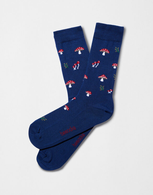 BeSocks Accessories Socks  BeMushroom Navy