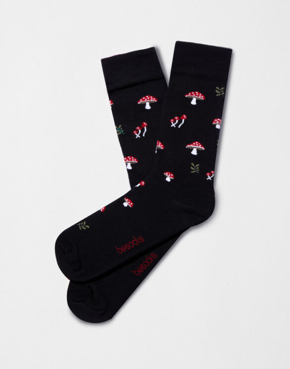 BeSocks Accessories Socks  BeMushroom Black