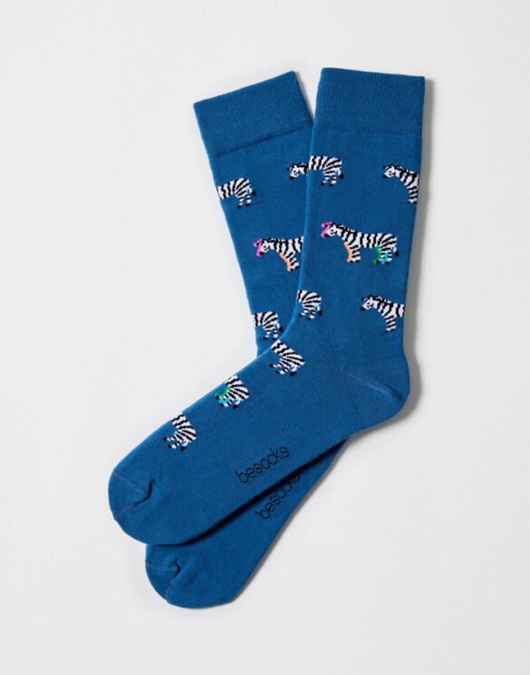 BeSocks Accessories Socks  BeZebra Blue