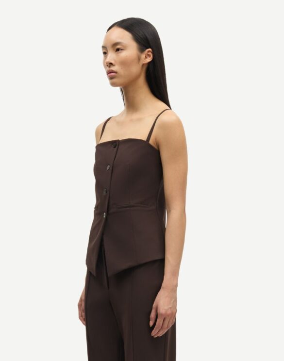 Samsøe Samsøe F25400016-BLACK COFFEE Saclo Topp Black Coffee Naised Pluusid ja topid