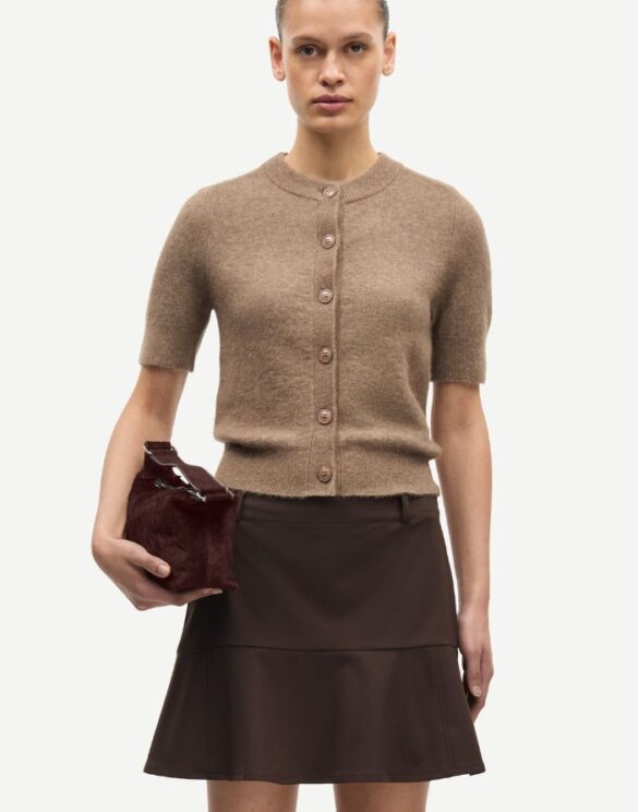 Samsøe Samsøe F25100053-FOSSIL } Sanoura SS Cardigan Fossil Women Sweaters & Hoodies