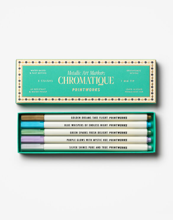 Printworks Home Office supplies 5-Pack Metallic Art Markers PW00744