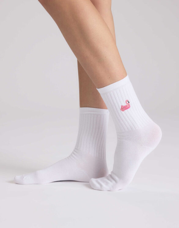 No Bad Days Club Accessories Socks  FLOATINGFLAMINGO-WHITE