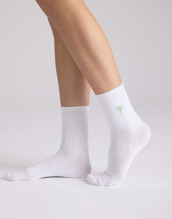 No Bad Days Club Accessories Socks  PALMTREE-WHITE
