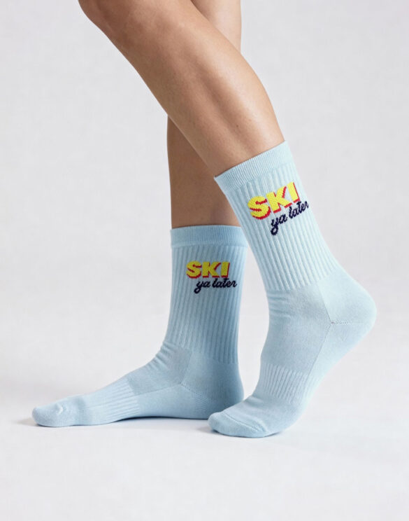 No Bad Days Club Accessories Socks Ski Ya Later Socks SKIYALATER-LIGHT BLUE