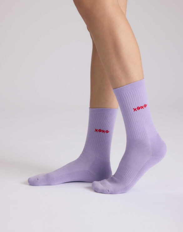 No Bad Days Club Accessories Socks  XOXO-LAVENDER