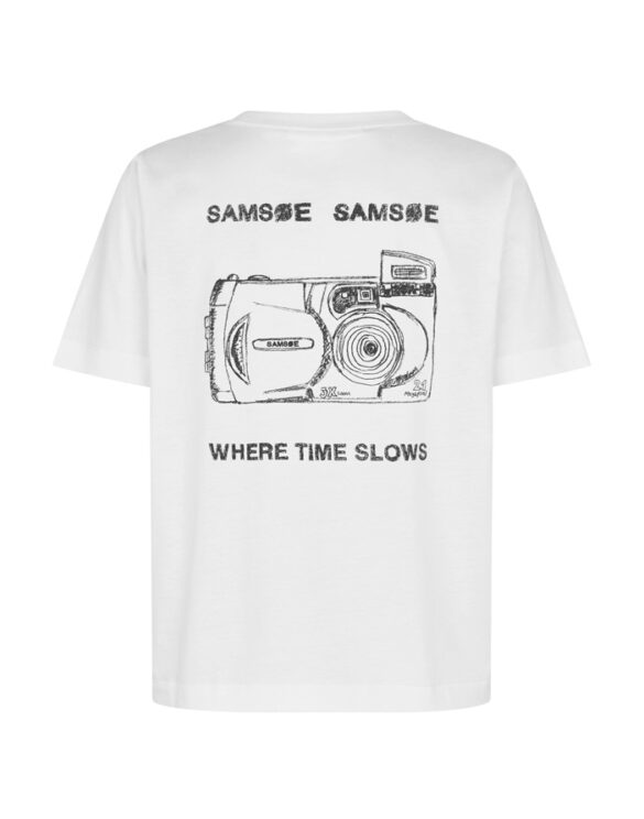 Samsøe Samsøe F25200025-WHITE CAMERA Sacamino SS T-Särk White Camera Naised T-särgid
