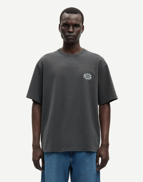 Samsøe Samsøe U26100015-BLACK TANLINE } Sagergei T-Shirt Black Tanline Men T-shirts