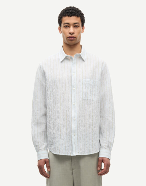 Samsøe Samsøe M25100052-SKYWRITING ST. } Saryan J Shirt Skywriting Stripe Men Shirts
