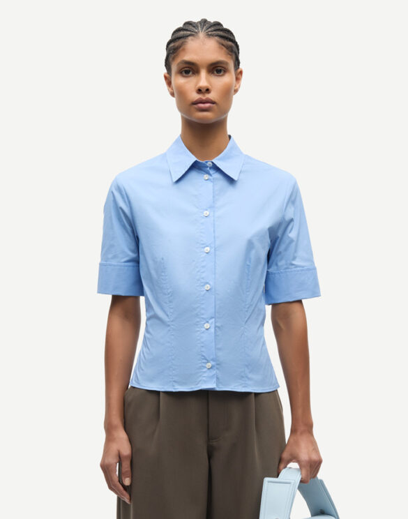 Samsøe Samsøe Women Blouses and tops Sasky SS Shirt Bel Air Blue F26100034-BEL AIR BLUE