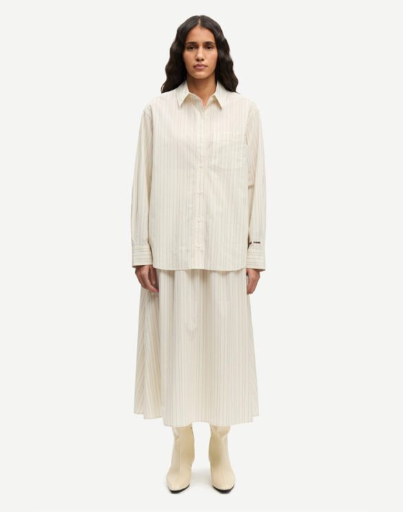 Samsøe Samsøe Naised Seelikud Sathea Seelik Bone Stripe F26100088-BONE ST.