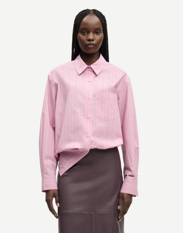 Samsøe Samsøe Women Blouses and tops Salova Pocket Shirt Orchid Fudge Stripe F25400059-ORCHID FUDGE ST.