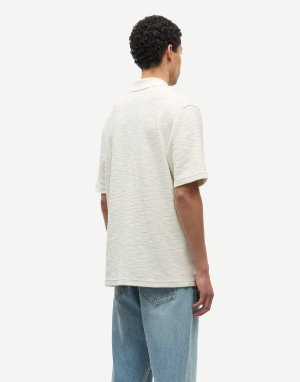 Samsøe Samsøe M26100087-CLEAR CREAM Samac V-Neck Polosärk Clear Cream Meeste riided Särgid