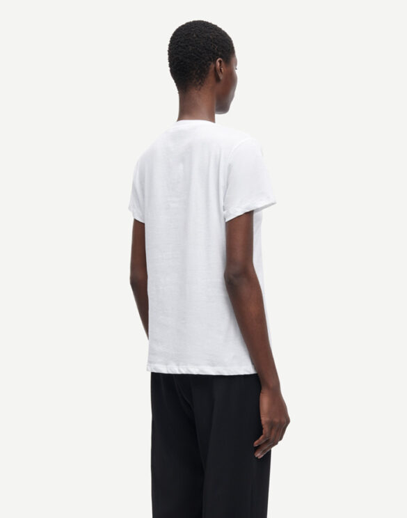 Samsøe Samsøe F00012050-WHITE Solly Solid Valge T-Särk Naised T-särgid