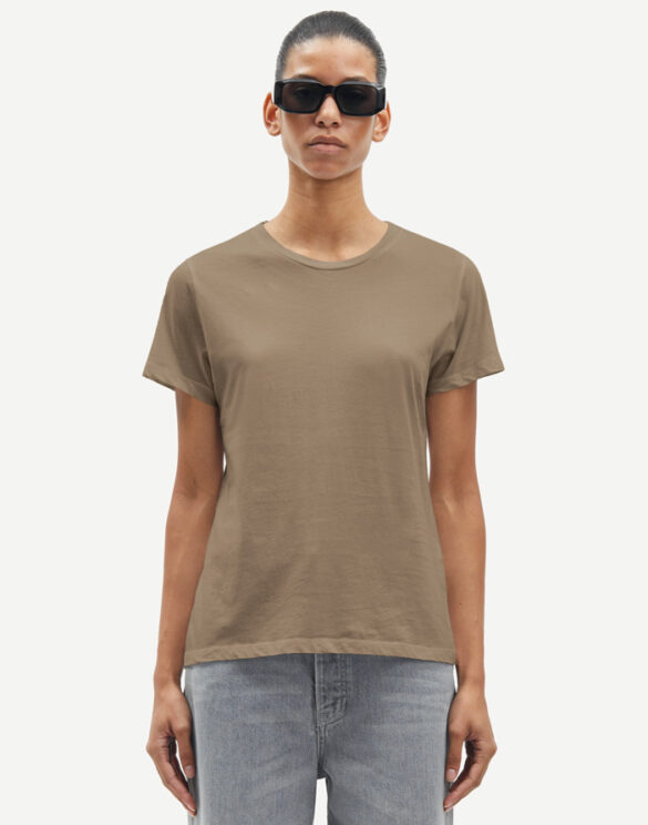 Samsøe Samsøe Women T-Shirts Solly Tee Solid Brindle F00012050-BRINDLE