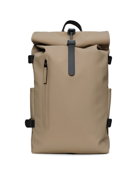 Rains 14590-133 Beige Rolltop Rucksack Large Beige   Bags