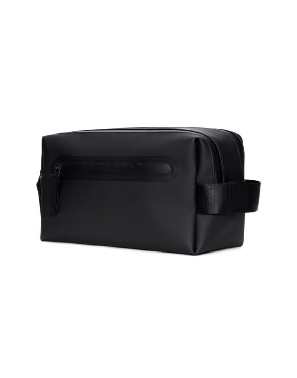 Rains 16000-01 Black Wash Bag Zip Black   Bags