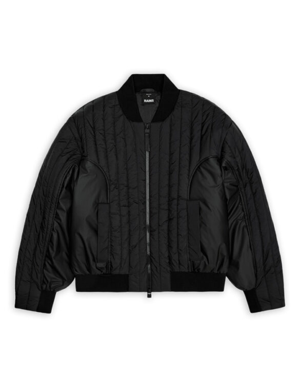 Rains 20930-01 Black Koya Vision Bomber Jacket Black Men Women  Outerwear Outerwear Spring and autumn jackets Spring and autumn jackets
