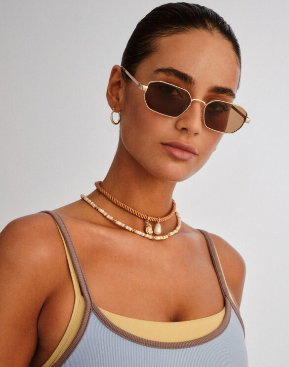 Le Specs LSU2652324 Mythic Gold Light Brown Mono Sunglasses Accessories Glasses Sunglasses