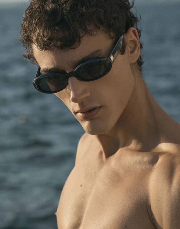 Le Specs Work It Black Sunglasses lifestyle image