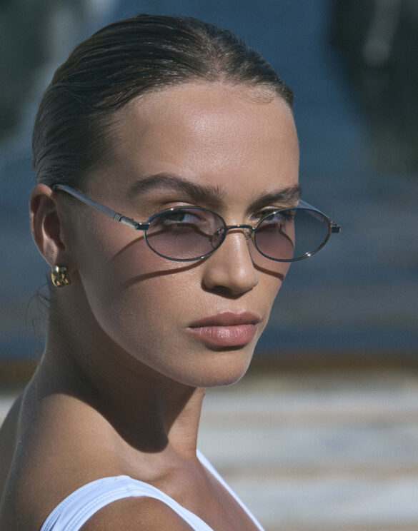 Le Specs Icicle Silver Sunglasses lifestyle image