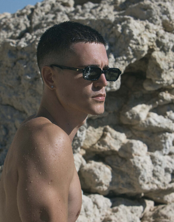 Le Specs Pilferer Black Sunglasses lifestyle shot