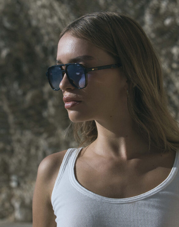 Le Specs tragic Magic Tokyo Tort Sunglasses lifestyle image women wearing