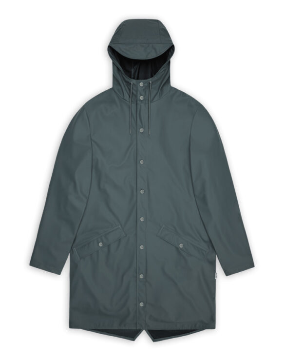 Rains 12020-153 Dark Grey Long Jacket Dark Grey Men Women  Outerwear Outerwear Rain jackets Rain jackets